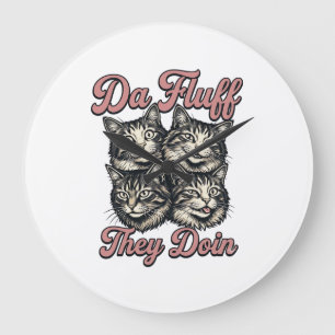 Grappige kat vintage gravure Da Fluff They Doin De Grote Klok