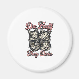 Grappige kat vintage gravure Da Fluff They Doin De Magneet