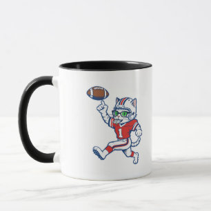 Grappige kat voetballer mok