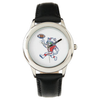 Grappige kat voetbalspeler horloge