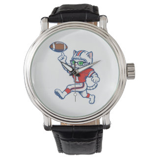 Grappige kat voetbalspeler horloge