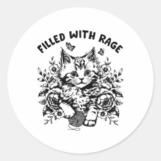 Grappige Kat Vol Rachels Geestelijke Gezondheid Me Ronde Sticker