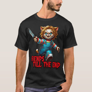 Grappige kat vrienden tot het einde t-shirt