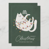 Grappige kat Vrolijke Kerstmis Groet Feestdagenkaart (Voorkant / Achterkant)