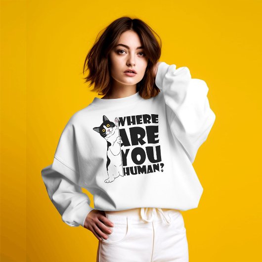 Grappige kat: Waar ben je, mens? T-shirt