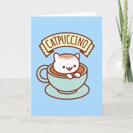 Grappige kat wenskaart: CATPUCCINO Kaart