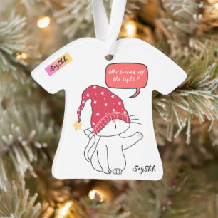 Grappige kat, wie deed het licht uit? ornament