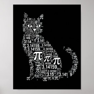 Grappige kat wiskunde liefhebber geek ontwerp poster