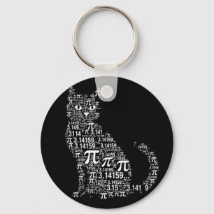 Grappige kat wiskunde liefhebber geek ontwerp sleutelhanger