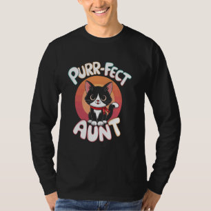 Grappige katachtige gespin Meow tantes kattenliefh T-shirt
