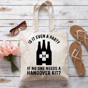 Grappige katerkit met monogram tote bag