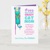 Grappige KATMAMMA verjaardag vrouw van de man Kaart (Gele Bloem)