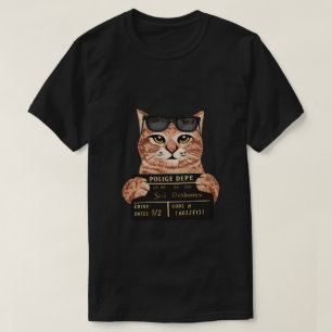 Grappige katmugshot politiekleding t-shirt