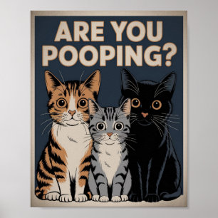 Grappige katposter Poep je? Kat Kunst Poster