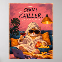 Grappige katposter Serial Chiller Cozy Netflix Kun