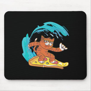 Grappige Katte Surft Op Een Pizzapunt Muismat