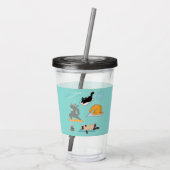 Grappige katten bij yoga acryl drinkbeker (Achterkant)