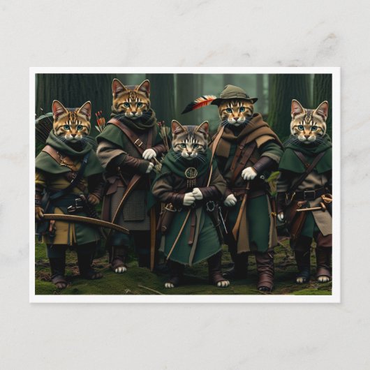 Grappige katten. Briefkaart (Voorkant)