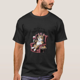 Grappige Katten Drinken Wijn Mijn Kat is zo Overre T-shirt