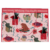 Grappige Katten en Kerstmisdozen Douane Groot Cadeauzakje (Achterkant)