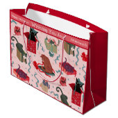 Grappige Katten en Kerstmisdozen Douane Groot Cadeauzakje (Achterkant Gekanteld)