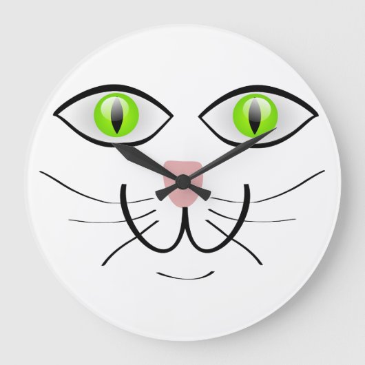 grappige katten gezicht grote klok (Voorkant)