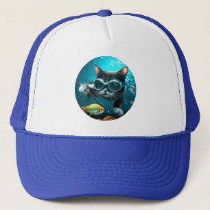 Grappige katten in het aquarium trucker pet