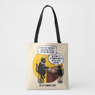 Grappige Katten Kantoor Humor Netwerkevenement Mem Draagtas