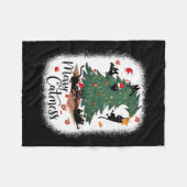 Grappige Katten Kerstboom Merry Catmes Zwarte Kat Fleece Deken (Voorkant (Horizontaal))