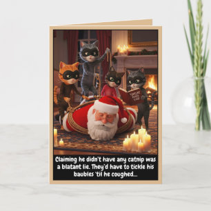 Grappige katten kerstkaart kaart