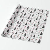 Grappige Katten Kerstmis patroon wit Cadeaupapier (Uitgerold)