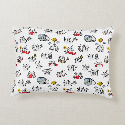 Grappige katten, melk en magie. accent kussen (Achterkant)