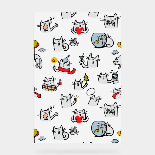 Grappige katten, melk en magie acryl bord (Voorkant)