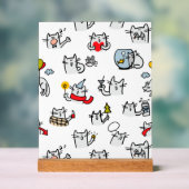 Grappige katten, melk en magie. acryl bord (Neutraal)