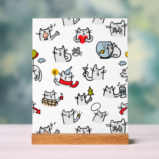 Grappige katten, melk en magie. acryl bord (Neutraal)