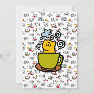 Grappige katten, melk en magie. bedankkaart