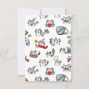 Grappige katten, melk en magie. bedankkaart