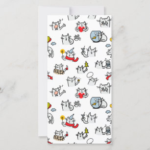 Grappige katten, melk en magie. bedankkaart