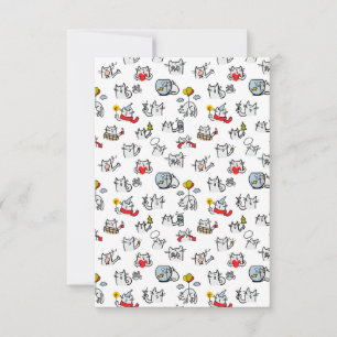 Grappige katten, melk en magie. bedankkaart