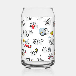Grappige katten, melk en magie. blikvorm glas