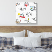 Grappige katten, melk en magie. canvas afdruk (Insitu (Slaapkamer))