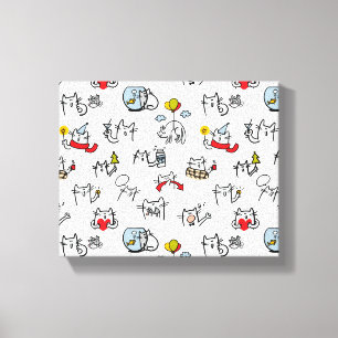 Grappige katten, melk en magie. canvas afdruk