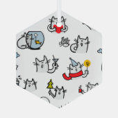 Grappige katten, melk en magie. glas ornament (Achterkant)