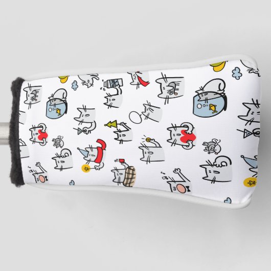 Grappige katten, melk en magie. golfheadcover (Voorkant)