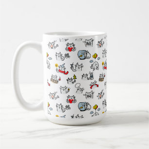 Grappige katten, melk en magie. koffiemok