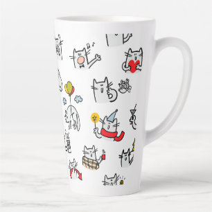 Grappige katten, melk en magie. latte mok