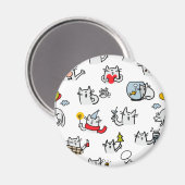 Grappige katten, melk en magie. magneet (Voorkant / Achterkant)