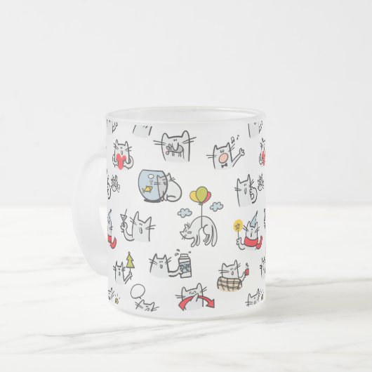 Grappige katten, melk en magie. matglas koffiemok (Voorkant links)