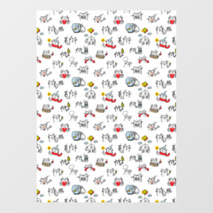 Grappige katten, melk en magie. raamsticker