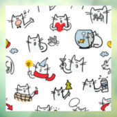 Grappige katten, melk en magie. raamsticker (Vel 3)